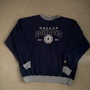 Vintage Lee Sport NFL Dallas Cowboys Embroidered Blue Sweatshirt Men’s Size XL